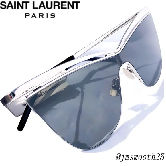 ⬇️SALE‼️🆕 SAINT LAURENT CAT-EYE SILVER & GRAY SUNGLASSES